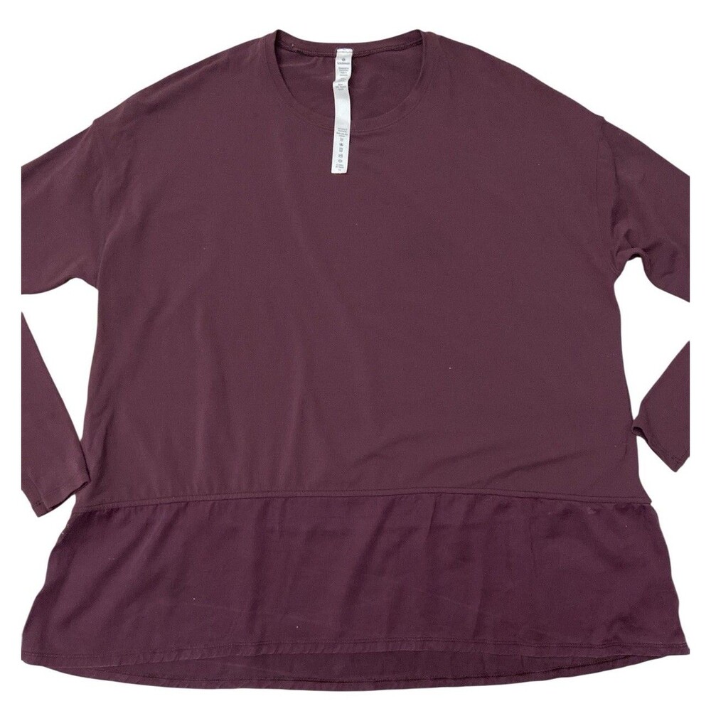 Lululemon Women's‎ Size 2 Burgundy Maroon Ease of Mind Athleisure Top Stretch